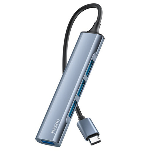 Hub USB-C Yesido HB17, 4 en 1, Gris