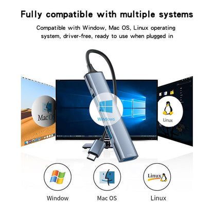 Hub USB-C Yesido HB17, 4 en 1, Gris