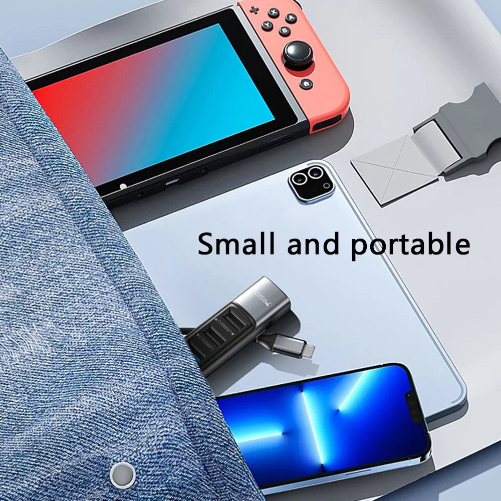 Hub USB-C Yesido HB24, 5en1, Gris