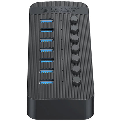 Hub USB Orico CT2U3-7AB, 7 x USB-A 3.0, Negro