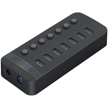 Hub USB Orico CT2U3-7AB, 7 x USB-A 3.0, Negro