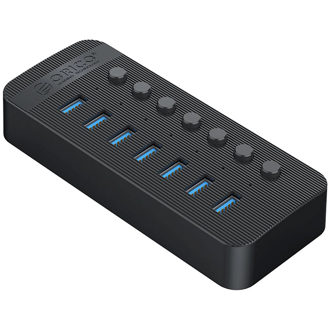 Hub USB Orico CT2U3-7AB, 7 x USB-A 3.0, Negro