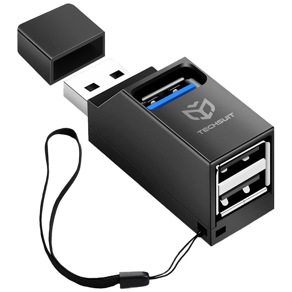 Hub USB Techsuit H11 EchoLink, 3 en 1, Negro