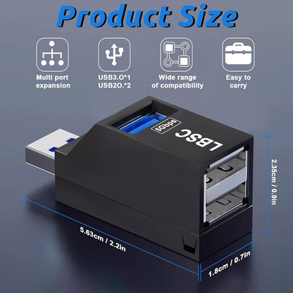 Hub USB Techsuit H11 EchoLink, 3 en 1, Negro