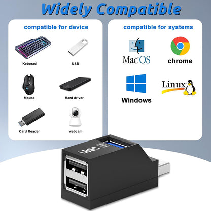 Hub USB Techsuit H11 EchoLink, 3 en 1, Negro