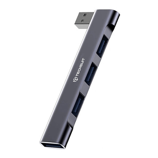 Hub USB Techsuit H14 ZenithDock, 4in1, Gris