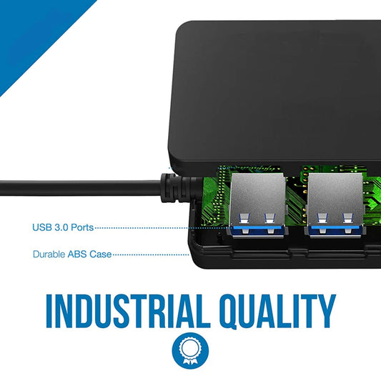 Hub USB Techsuit H15 QuantumNode, 4 en 1, Negro