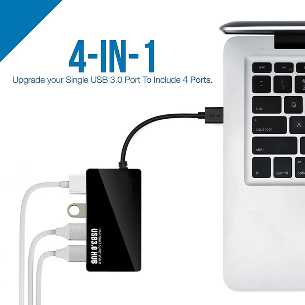 Hub USB Techsuit H15 QuantumNode, 4 en 1, Negro