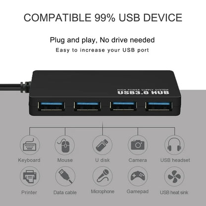 Hub USB Techsuit H15 QuantumNode, 4 en 1, Negro