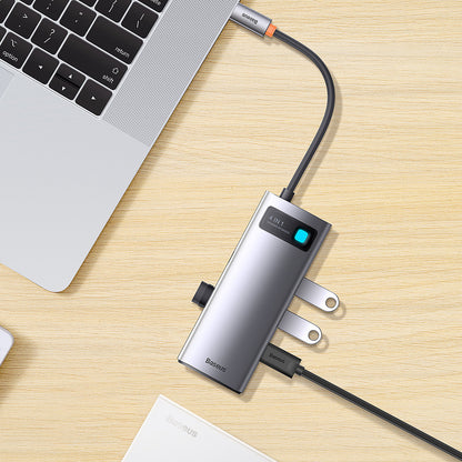 Hub USB-C Baseus Metal Gleam, 4 x USB-A 3.0, Gris WKWG070013