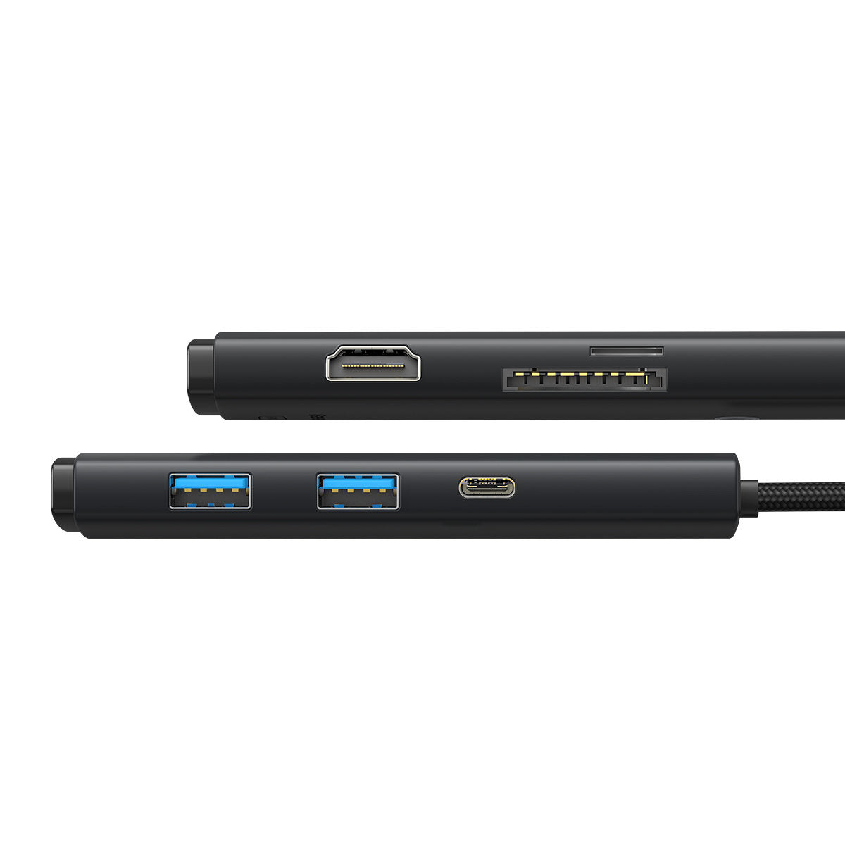 Hub USB-C Baseus Lite, 2 x USB-A 3.0 - 1 x USB-C - 1 x HDMI - 1 x SD - 1 x microSD, Negro WKQX050101