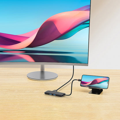 Hub USB-C Baseus Lite, 2 x USB-A 3.0 - 1 x USB-C - 1 x HDMI - 1 x SD - 1 x microSD, Negro WKQX050101