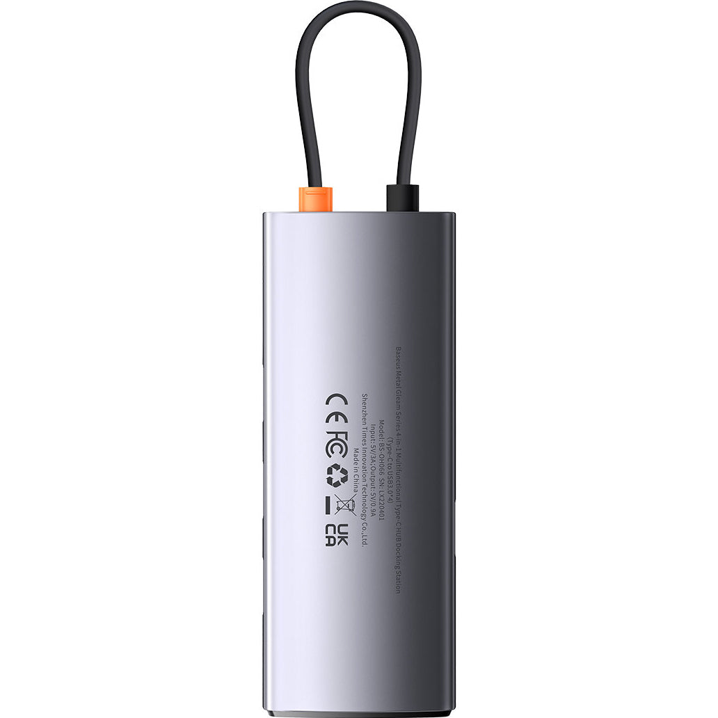 Hub USB-C Baseus Metal Gleam, 4 x USB-A 3.0, Gris WKWG070013
