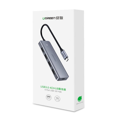 Concentrador USB-C UGREEN CM219, 4 x USB-A 3.0, Gris