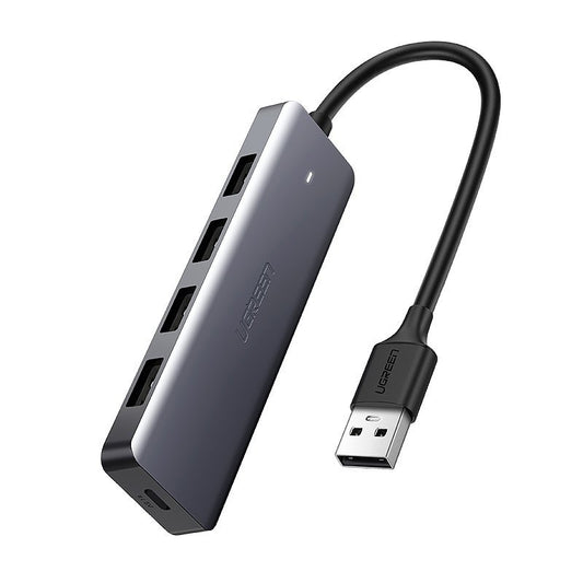 Hub USB UGREEN CM219, 4 x USB-A 3.0 - 1 x USB-C, Gris