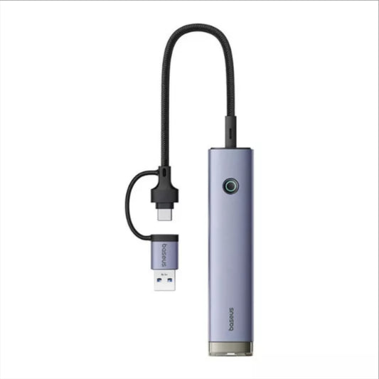 Hub USB / USB-C Baseus UltraJoy, 3 x USB-A 3.0 - 1 x USB-C - 1 x RJ45, Gris B0005280B811-14