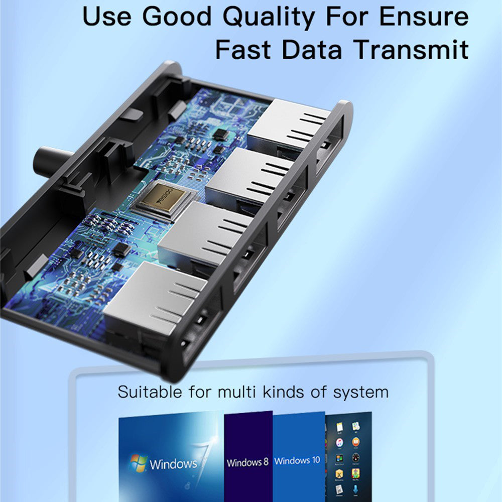 Hub USB Yesido HB12, 4 en 1, Gris