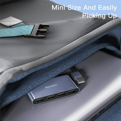 Hub USB Yesido HB12, 4 en 1, Gris