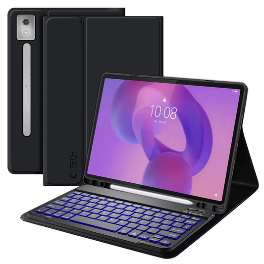 Funda con teclado para Lenovo Idea Tab Pro, Tech-Protect, SC PEN, Negra