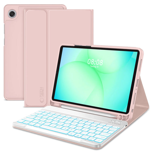 Funda con teclado para Samsung Galaxy Tab A11+ / Tab A9+, Tech-Protect, SC PEN, Rosa