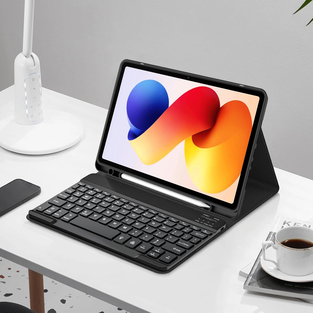 Funda con teclado para Xiaomi Poco Pad M1 / Redmi Pad 2 Pro, Tech-Protect, SC PEN, Negra