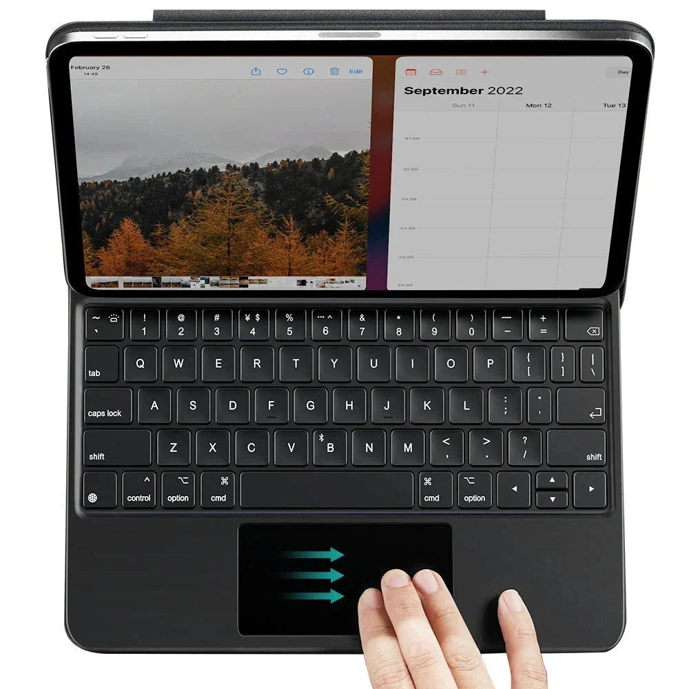 Funda con Teclado para Apple iPad (2025) / (2022), ESR, Rebound, Blanca