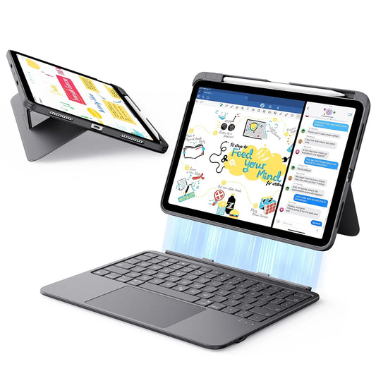 Funda con Teclado para Apple iPad (2025) / (2022), ESR, Flex, Gris