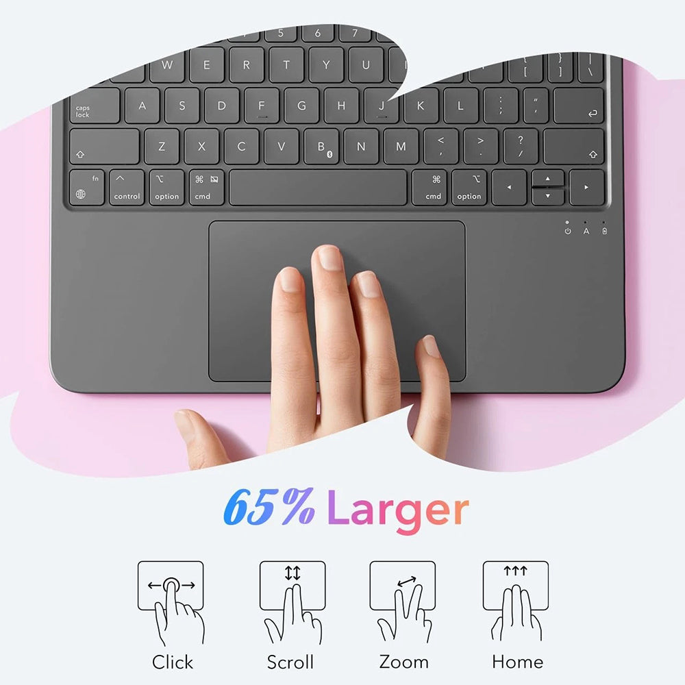 Funda con Teclado para Apple iPad Air 11 (2026) / iPad Air 11 (2025) / Air 11 (2024) / Air (2022) / Air (2020), ESR, Flex, Gris