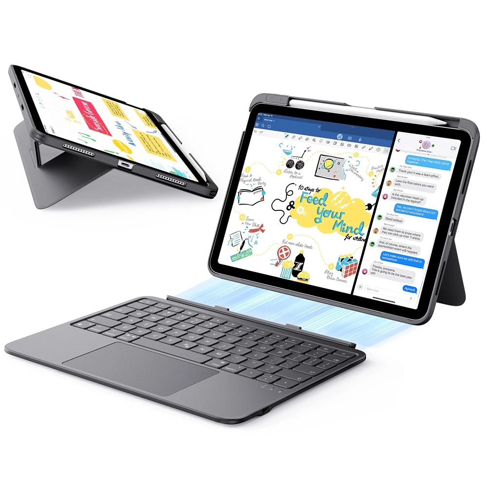Funda con Teclado para Apple iPad Air 11 (2026) / iPad Air 11 (2025) / Air 11 (2024) / Air (2022) / Air (2020), ESR, Flex, Gris