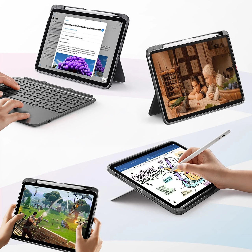 Funda con Teclado para Apple iPad Air 11 (2026) / iPad Air 11 (2025) / Air 11 (2024) / Air (2022) / Air (2020), ESR, Flex, Gris