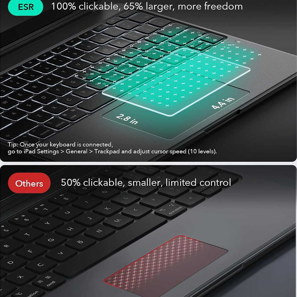 Funda con Teclado para Apple iPad Pro 11 (2024), ESR, Shift, Gris