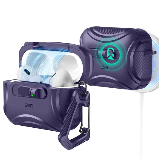 Funda ESR Cyber FlickLock para Apple AirPods Pro 3, Morado