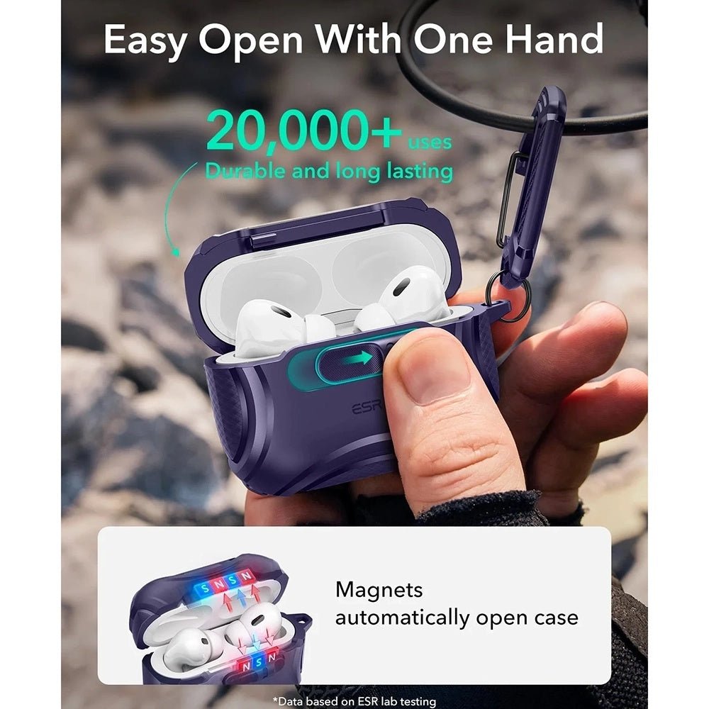 Funda ESR Cyber FlickLock para Apple AirPods Pro 3, Morado