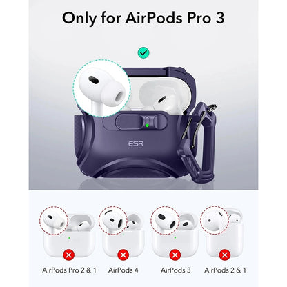 Funda ESR Cyber FlickLock para Apple AirPods Pro 3, Morado