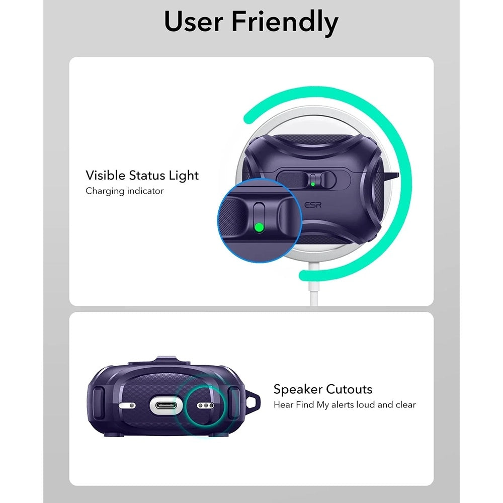 Funda ESR Cyber FlickLock para Apple AirPods Pro 3, Morado
