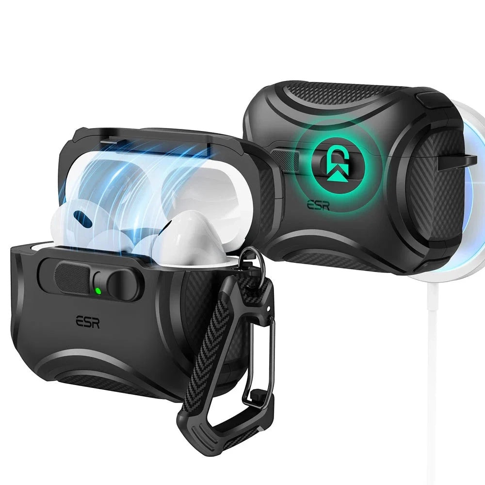 Funda ESR Cyber FlickLock para Apple AirPods Pro 3, Negra