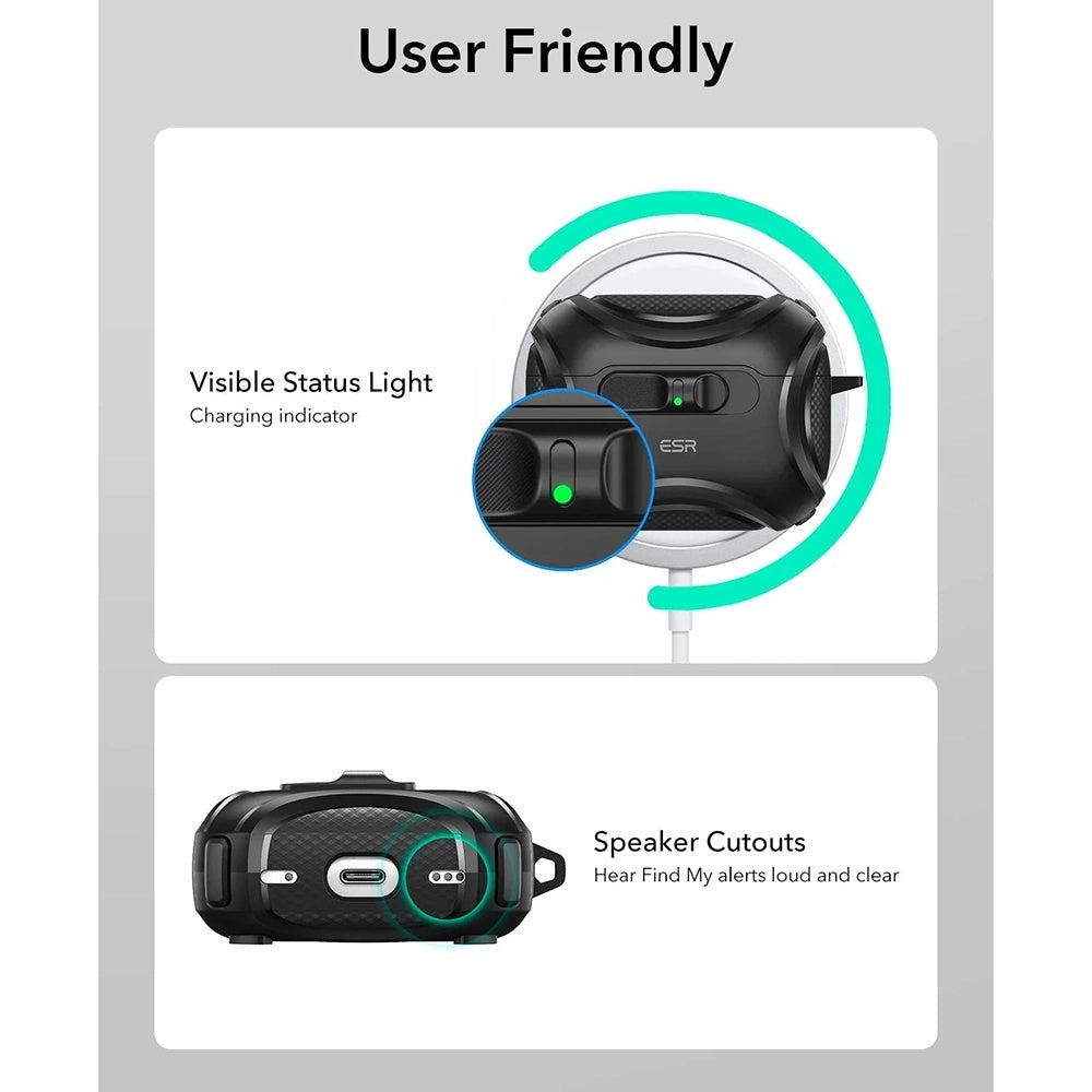 Funda ESR Cyber FlickLock para Apple AirPods Pro 3, Negra