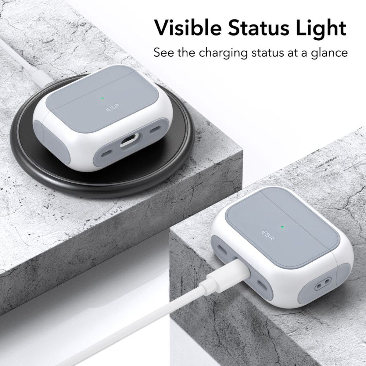 Funda ESR Orbit Hybrid para Apple Airpods Pro 3, Blanca