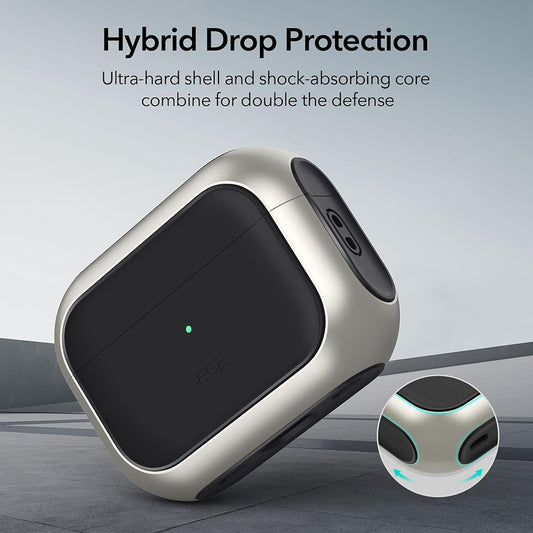 Funda ESR Orbit Hybrid para Apple AirPods 4, Blanca