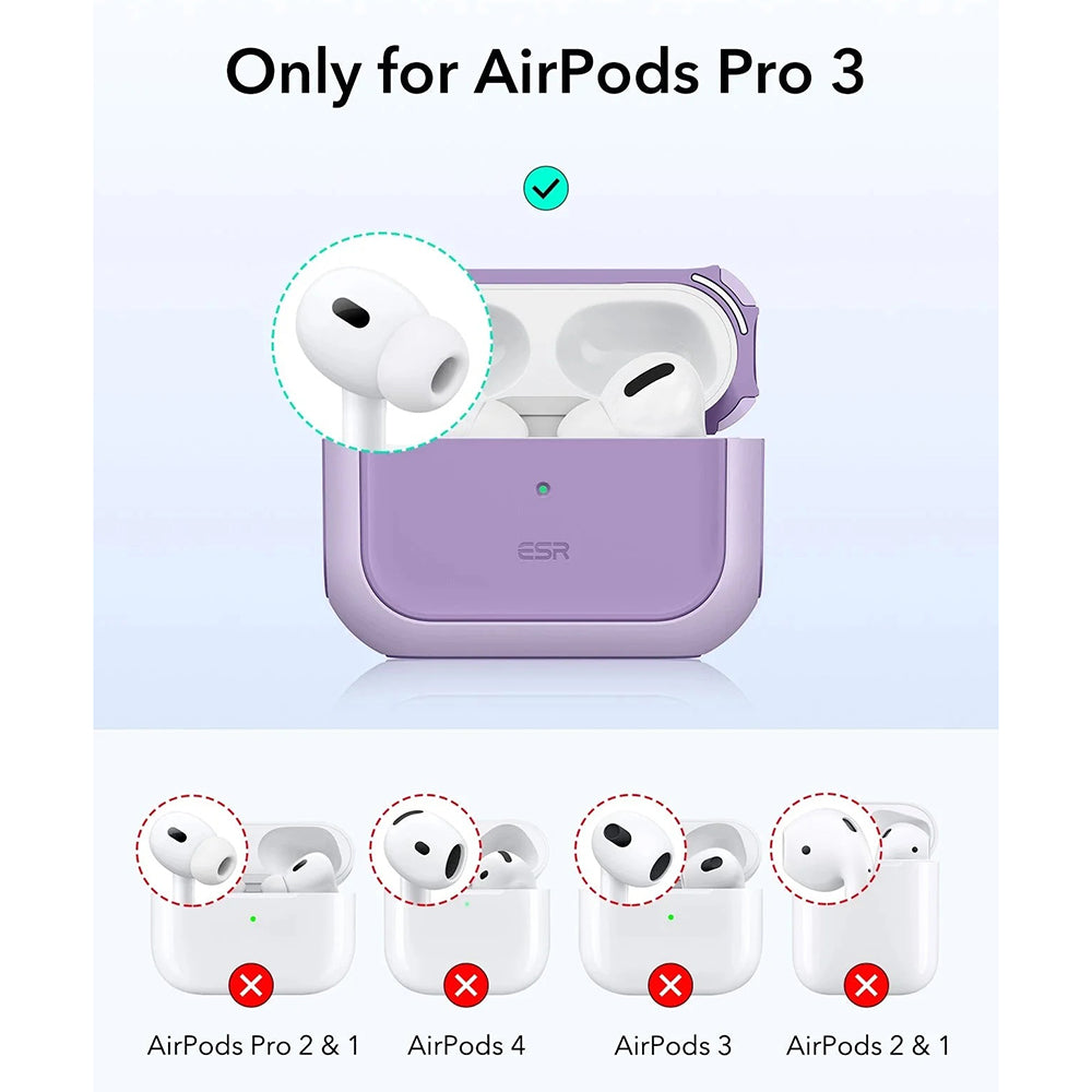 ESR Orbit Hybrid Case for Apple AirPods Pro 3, Purple