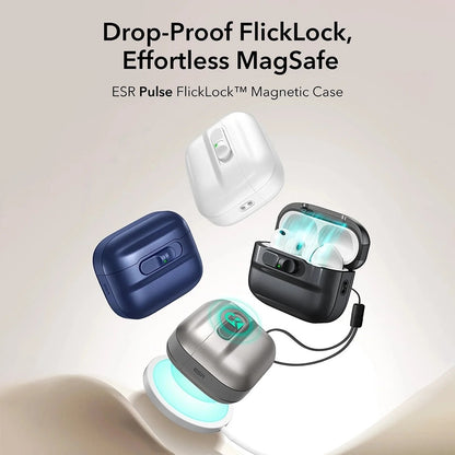 Funda ESR Pulse Magnetic FlickLock para Apple AirPods Pro 3, Azul Marino