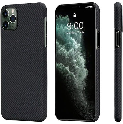 Funda para Apple iPhone 11 Pro Max, Pitaka, Air Twill, Negro KI1101MA