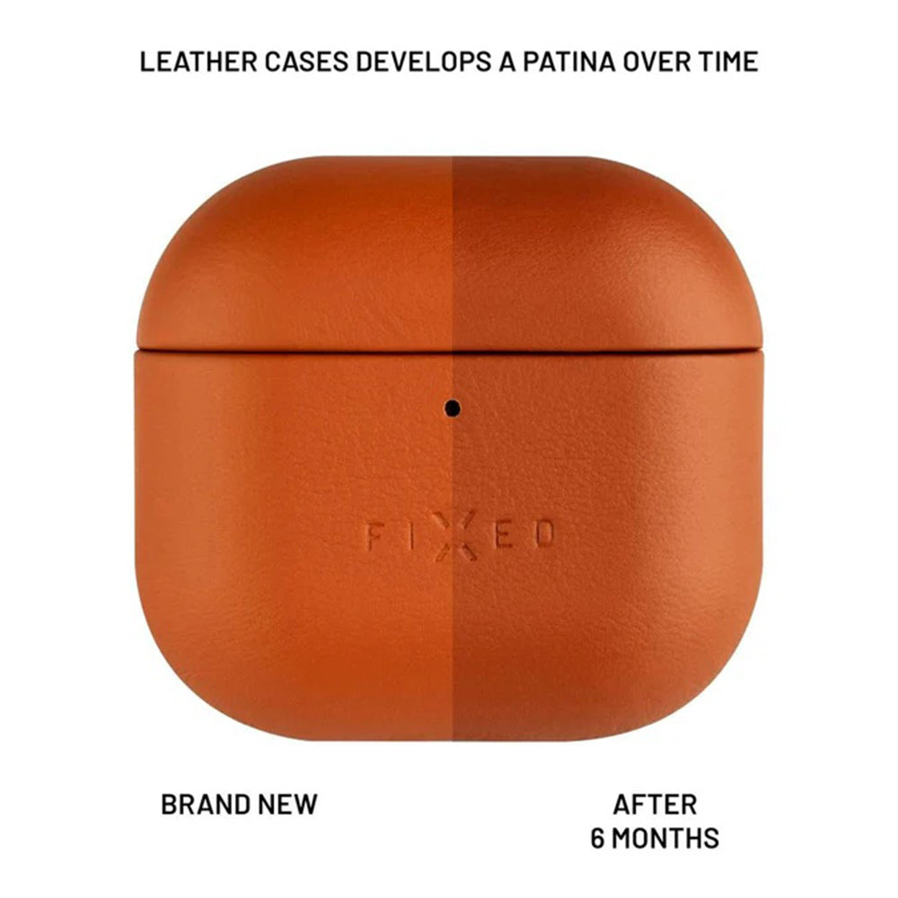 Funda Fixed PodsLeather para Apple AirPods 4, Marrón