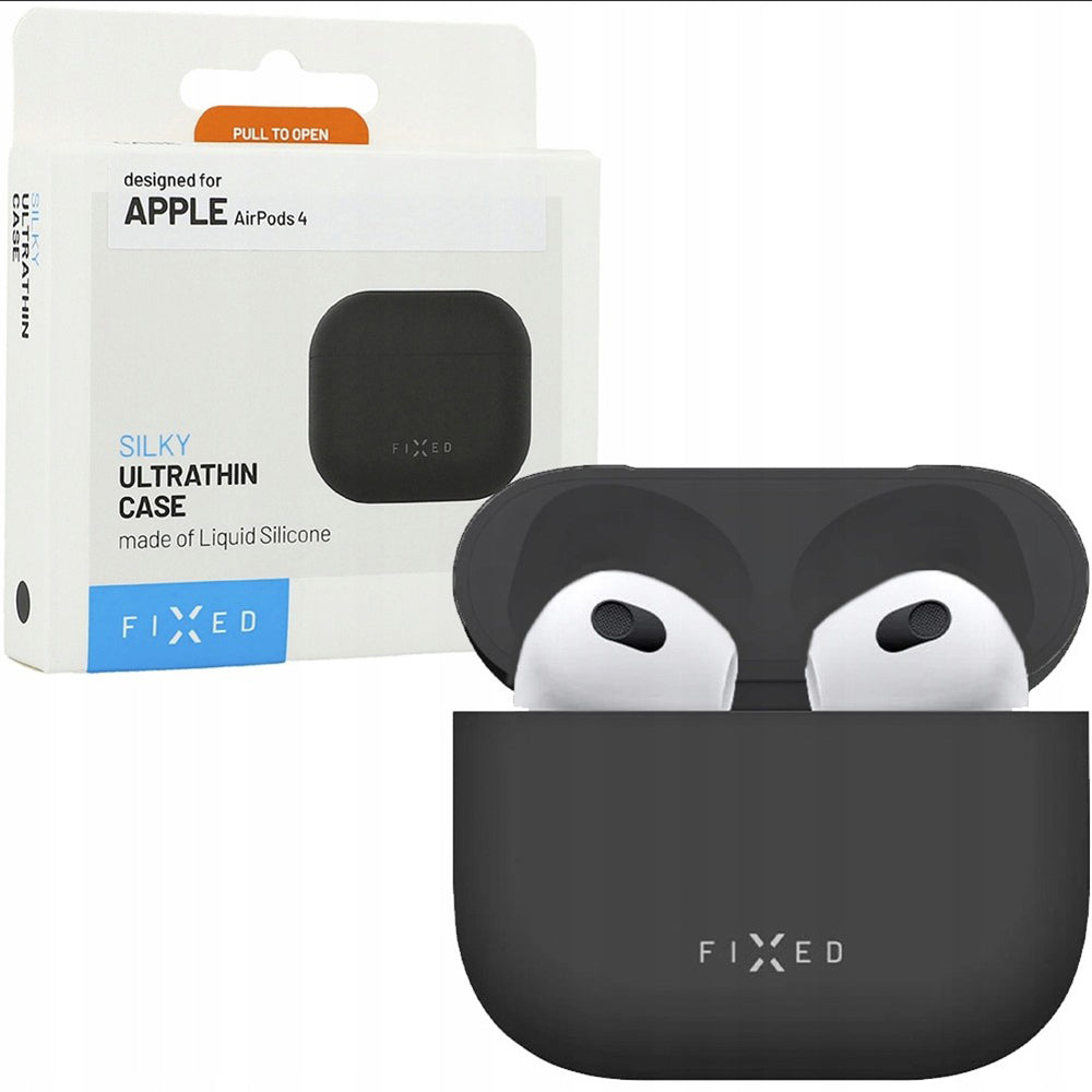 Funda Fixed Silky para Apple AirPods 4, Negra