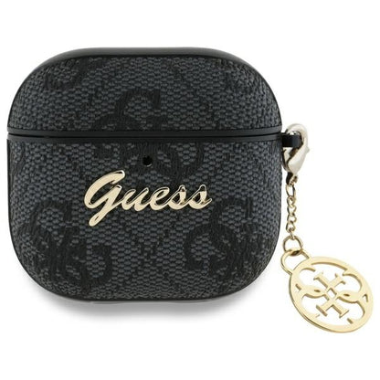 Funda Guess 4G Charm para Apple AirPods 4, Negra