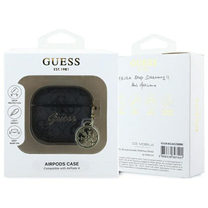 Funda Guess 4G Charm para Apple AirPods 4, Negra