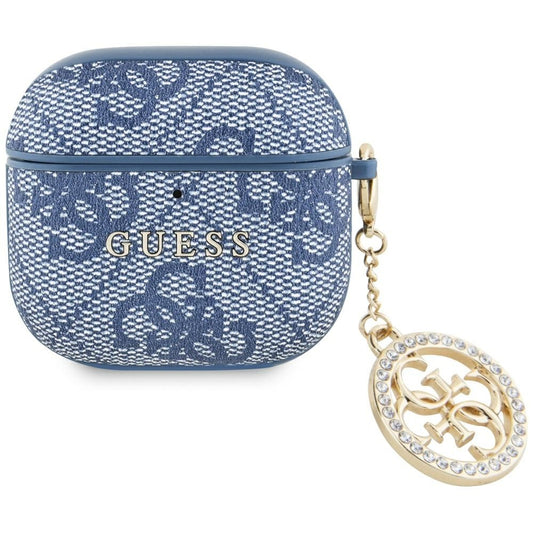 Funda Guess 4G Strass Charm para Apple AirPods 4, Azul