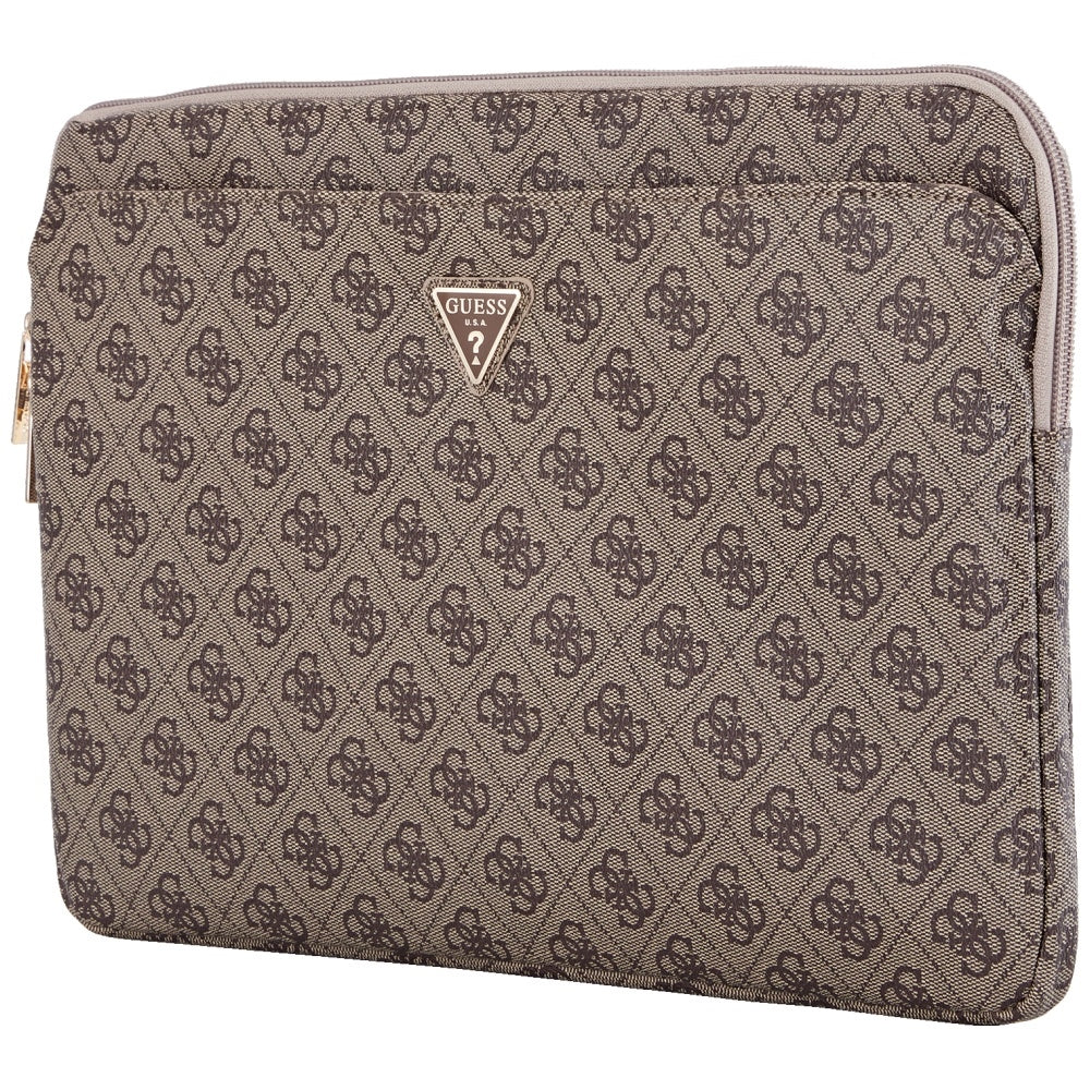 Funda Guess 4G Triangle Logo para Laptop de 14 pulgadas, Marrón
