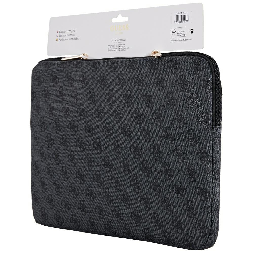 Funda Guess 4G Triangle Logo para Laptop de 14 pulgadas, Negra
