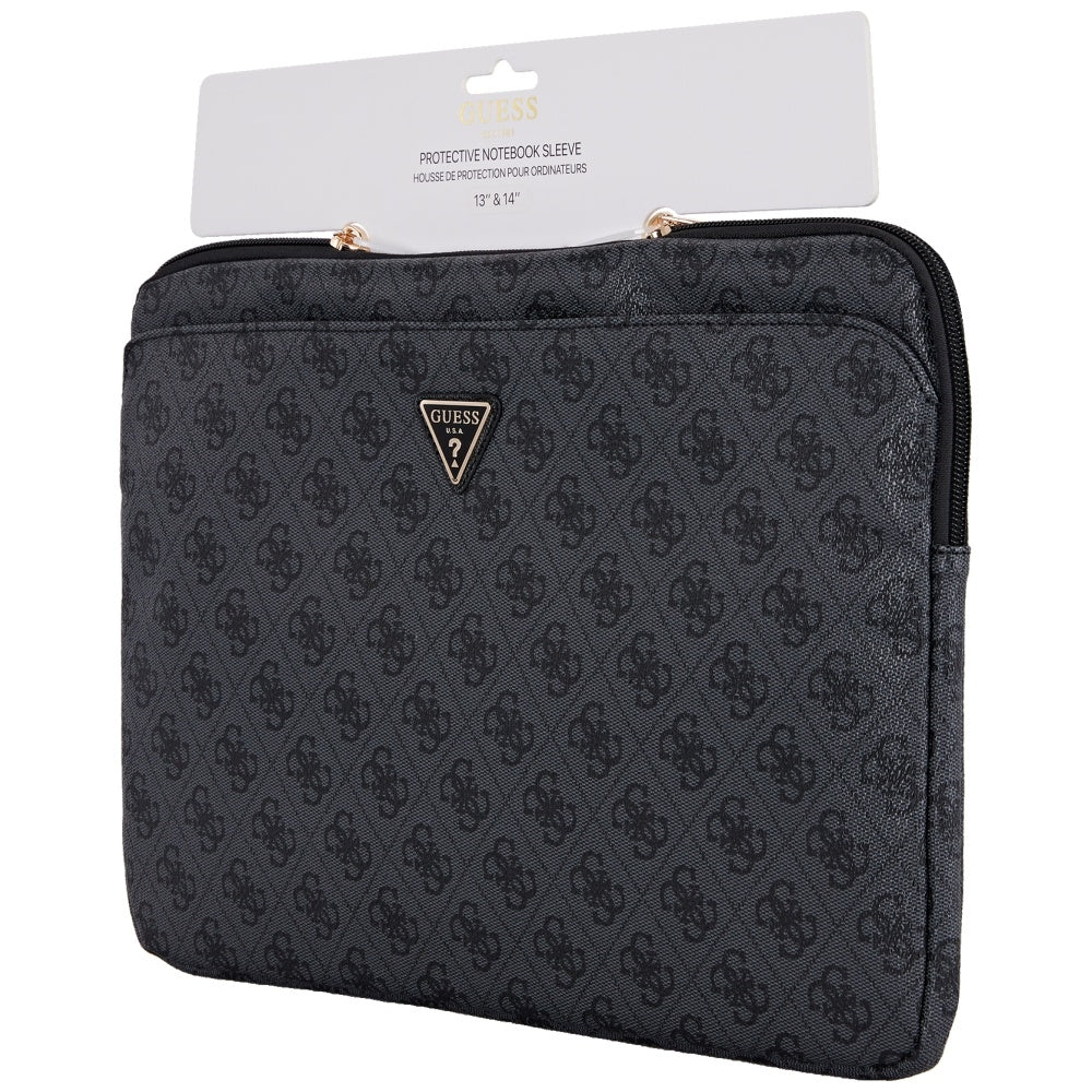 Funda Guess 4G Triangle Logo para Laptop de 14 pulgadas, Negra